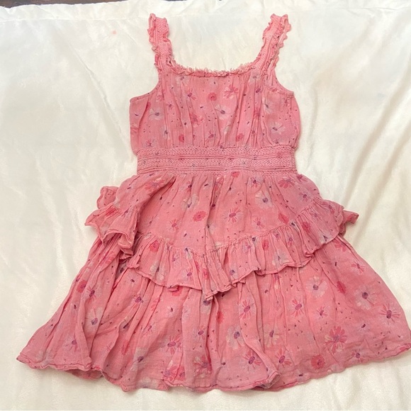 Loveshackfancy Norelli Printed Ruffled Dress pink floral 3532 - Picture 4 of 12